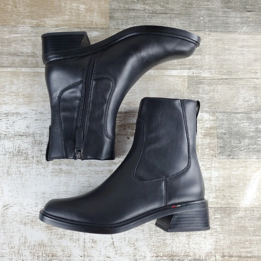 Franco Sarto Gracelyn Womens Ankle Booties Sz 9 M Black Square Toe Side Zip